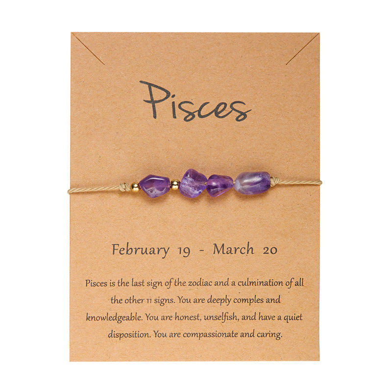 Wholesale Twelve Constellations Natural Stone Beaded Bracelet